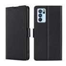 For OPPO Reno6 Pro Ultra-thin Voltage Side Buckle  Horizontal Flip Leather Phone Case(Black) - 1