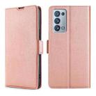 For OPPO Reno6 Pro+ 5G Ultra-thin Voltage Side Buckle  Horizontal Flip Leather Phone Case(Rose Gold) - 1