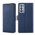 For OPPO Reno6 Pro+ 5G Ultra-thin Voltage Side Buckle  Horizontal Flip Leather Phone Case(Blue) - 1