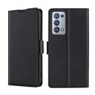 For OPPO Reno6 Pro+ 5G Ultra-thin Voltage Side Buckle  Horizontal Flip Leather Phone Case(Black) - 1