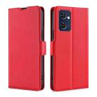 For OPPO Reno7 5G Global Ultra-thin Voltage Side Buckle  Horizontal Flip Leather Phone Case(Red) - 1
