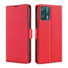 For OPPO Realme 9 Pro Ultra-thin Voltage Side Buckle  Horizontal Flip Leather Phone Case(Red) - 1