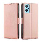 For OPPO Realme 9i/A36 4G/A96 4G/K10 4G/A76 4G Ultra-thin Voltage Side Buckle  Horizontal Flip Leather Phone Case(Rose Gold) - 1