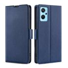 For OPPO Realme 9i/A36 4G/A96 4G/K10 4G/A76 4G Ultra-thin Voltage Side Buckle  Horizontal Flip Leather Phone Case(Blue) - 1