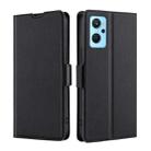 For OPPO Realme 9i/A36 4G/A96 4G/K10 4G/A76 4G Ultra-thin Voltage Side Buckle  Horizontal Flip Leather Phone Case(Black) - 1