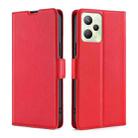 For OPPO Realme C35 Ultra-thin Voltage Side Buckle  Horizontal Flip Leather Phone Case(Red) - 1