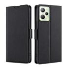 For OPPO Realme C35 Ultra-thin Voltage Side Buckle  Horizontal Flip Leather Phone Case(Black) - 1