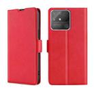 For OPPO Realme Narzo 50A Ultra-thin Voltage Side Buckle  Horizontal Flip Leather Phone Case(Red) - 1