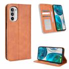 For Motorola Moto G52 4G Magnetic Buckle Retro Texture Leather Phone Case(Brown) - 1