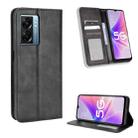 For OPPO A57 5G Magnetic Buckle Retro Texture Leather Phone Case(Black) - 1