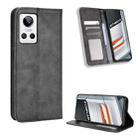 For OPPO Realme GT Neo3 Magnetic Buckle Retro Texture Leather Phone Case(Black) - 1