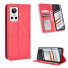 For OPPO Realme GT Neo3 Magnetic Buckle Retro Texture Leather Phone Case(Red) - 1