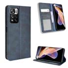 For Xiaomi Poco X4 NFC/Redmi Note 11 Pro China Magnetic Buckle Retro Texture Leather Phone Case(Blue) - 1