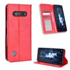 For Xiaomi Black Shark 5 RS Magnetic Buckle Retro Texture Leather Phone Case(Red) - 1