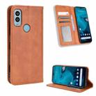 For Kyocera Android One S9 Magnetic Buckle Retro Texture Leather Phone Case(Brown) - 1