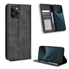 For Blackview A95 Magnetic Buckle Retro Texture Leather Phone Case(Black) - 1