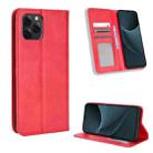 For Blackview A95 Magnetic Buckle Retro Texture Leather Phone Case(Red) - 1