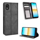 For Sony Xperia Ace III Magnetic Buckle Retro Texture Leather Phone Case(Black) - 1