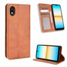 For Sony Xperia Ace III Magnetic Buckle Retro Texture Leather Phone Case(Brown) - 1
