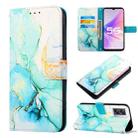 For OPPO A57 5G 2022 PT003 Marble Pattern Flip Leather Phone Case(Green LS003) - 1