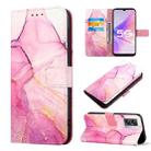 For OPPO A57 5G 2022 PT003 Marble Pattern Flip Leather Phone Case(Pink Purple Gold LS001) - 1