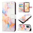 For OPPO Realme C31 4G PT003 Marble Pattern Flip Leather Phone Case(Galaxy Marble White LS004) - 1