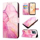 For OPPO Realme C31 4G PT003 Marble Pattern Flip Leather Phone Case(Pink Purple Gold LS001) - 1