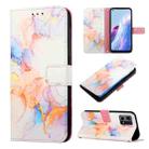 For OPPO Reno7 4G/F21 Pro PT003 Marble Pattern Flip Leather Phone Case(Galaxy Marble White LS004) - 1