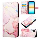 For Sony Xperia ACE III PT003 Marble Pattern Flip Leather Phone Case(Rose Gold LS005) - 1