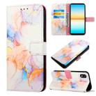 For Sony Xperia ACE III PT003 Marble Pattern Flip Leather Phone Case(Galaxy Marble White LS004) - 1