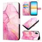 For Sony Xperia ACE III PT003 Marble Pattern Flip Leather Phone Case(Pink Purple Gold LS001) - 1