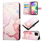 For Xiaomi Redmi 10A PT003 Marble Pattern Flip Leather Phone Case(Rose Gold LS005) - 1