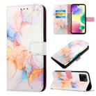 For Xiaomi Redmi 10A PT003 Marble Pattern Flip Leather Phone Case(Galaxy Marble White LS004) - 1