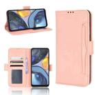 For Motorola Moto G22 Skin Feel Calf Texture Card Slots Leather Phone Case(Pink) - 1