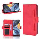 For Motorola Moto G22 Skin Feel Calf Texture Card Slots Leather Phone Case(Red) - 1