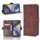 For Motorola Moto G22 Skin Feel Calf Texture Card Slots Leather Phone Case(Brown) - 1