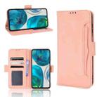 For Motorola Moto G52 4G Skin Feel Calf Texture Card Slots Leather Phone Case(Pink) - 1