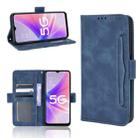 For OPPO A57 5G Skin Feel Calf Texture Card Slots Leather Phone Case(Blue) - 1