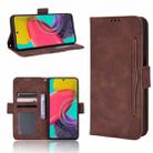 For Samsung Galaxy M33 5G Skin Feel Calf Texture Card Slots Leather Phone Case(Brown) - 1