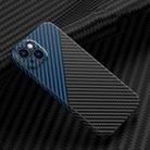 Carbon Fiber Texture Phone Case For iPhone 13(Black Blue) - 1