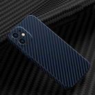 Carbon Fiber Texture Phone Case For iPhone 12(Blue) - 1