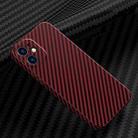 Carbon Fiber Texture Phone Case For iPhone 12(Red) - 1