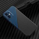 Carbon Fiber Texture Phone Case For iPhone 12(Black Blue) - 1