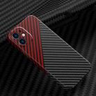 Carbon Fiber Texture Phone Case For iPhone 12(Black Red) - 1