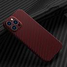 Carbon Fiber Texture Phone Case For iPhone 12 Pro(Red) - 1