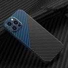 Carbon Fiber Texture Phone Case For iPhone 12 Pro(Black Blue) - 1