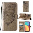For Alcatel 1L 2021 Embossed Butterfly Leather Phone Case(Grey) - 1