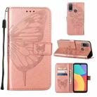 For Alcatel 1L 2021 Embossed Butterfly Leather Phone Case(Rose Gold) - 1