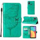 For Alcatel 1L 2021 Embossed Butterfly Leather Phone Case(Green) - 1