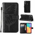 For Alcatel 1L 2021 Embossed Butterfly Leather Phone Case(Black) - 1